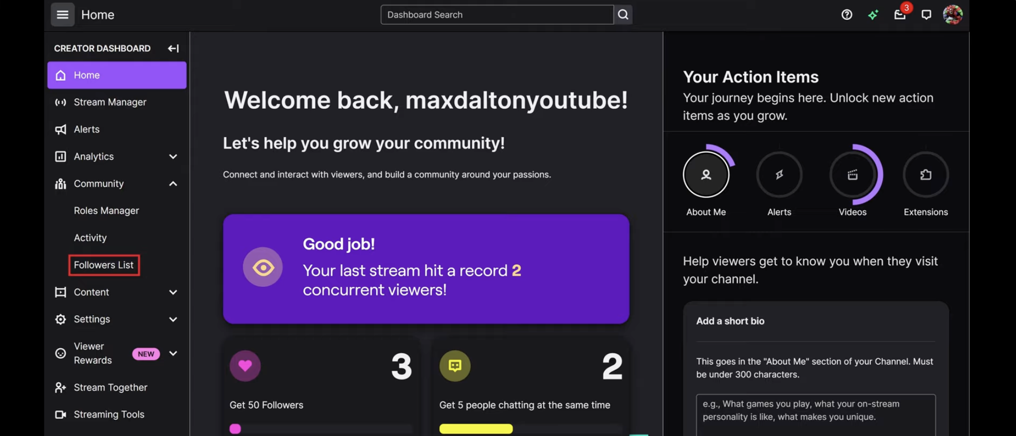Check on followers list