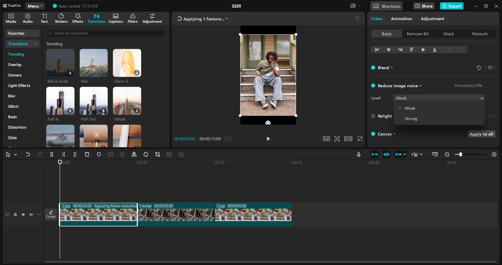 Interface of the CapCut desktop video editor - the perfect way to make a photo editing reel