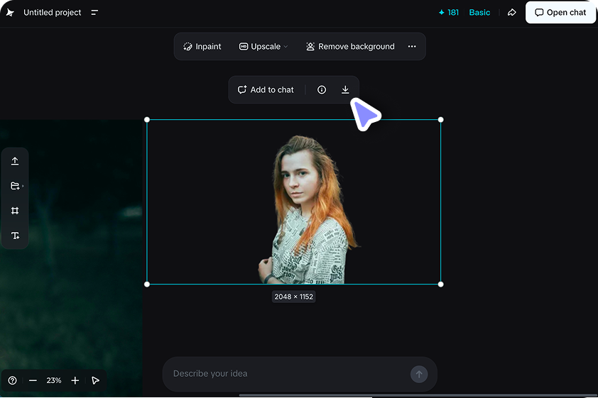 export the PNG image