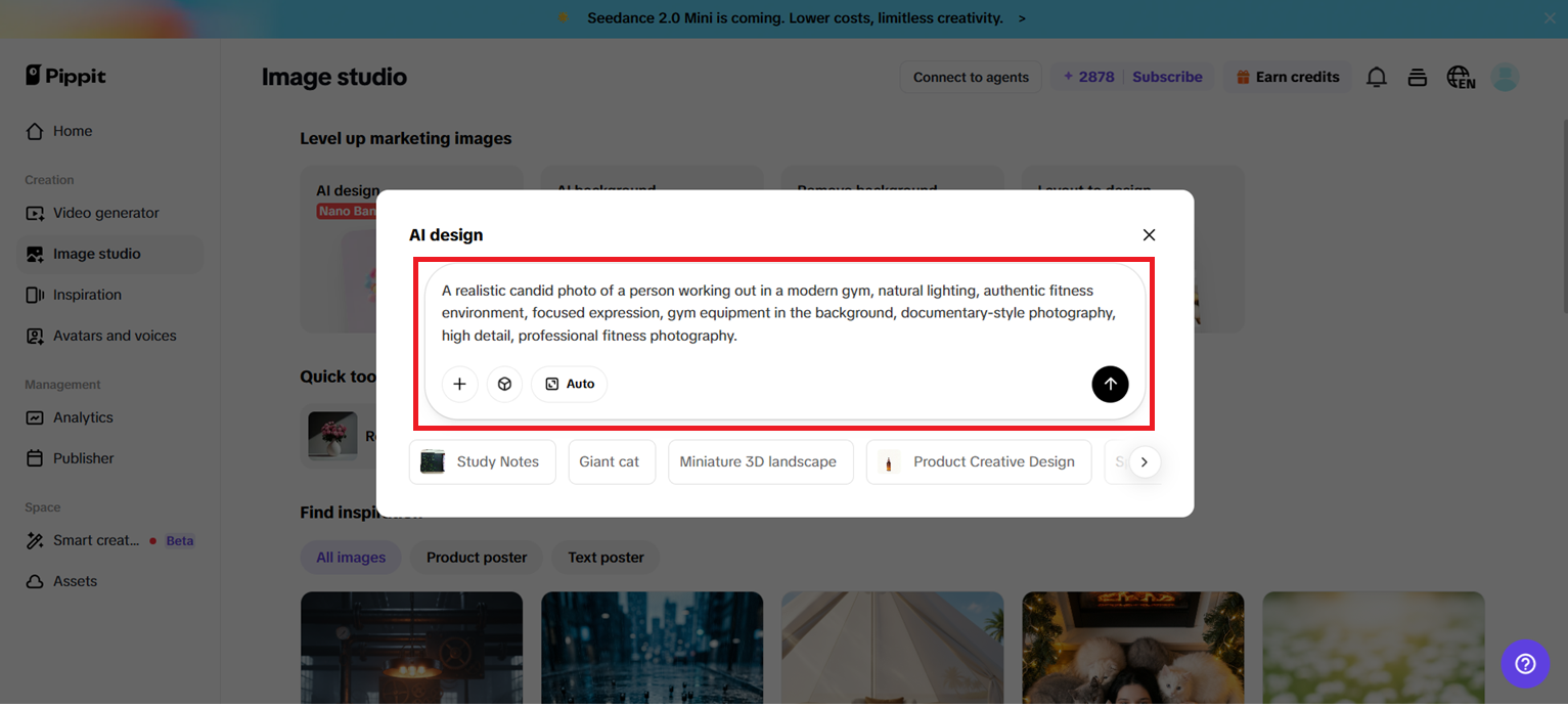 Access the image generator interface