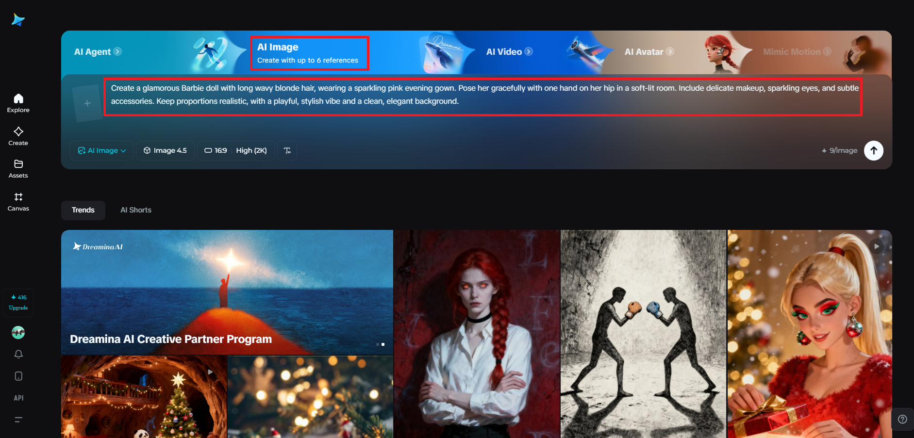 Açık ve yaratıcı bir Barbie istemi yazın