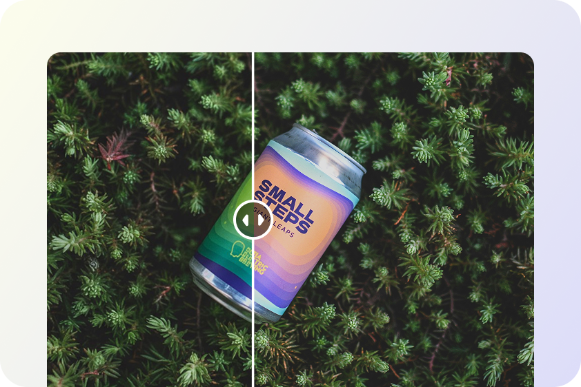 Product images arranged in the same brand color scheme on different platforms.