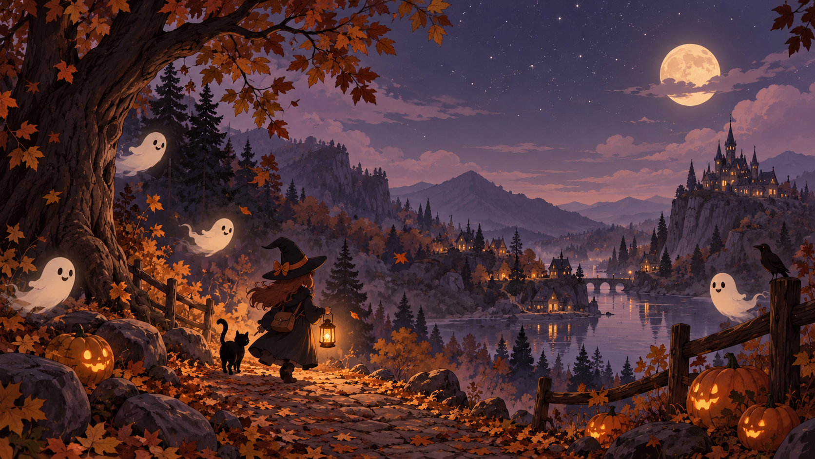 Cozy Witch Autumn Forest example