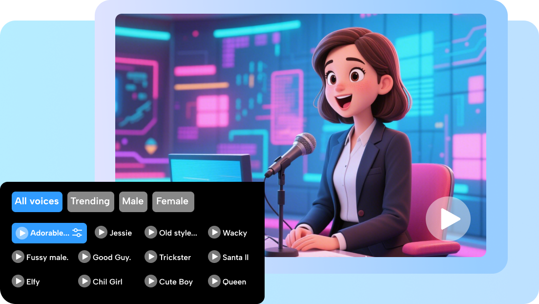 Suara AI untuk pembuat avatar kartun