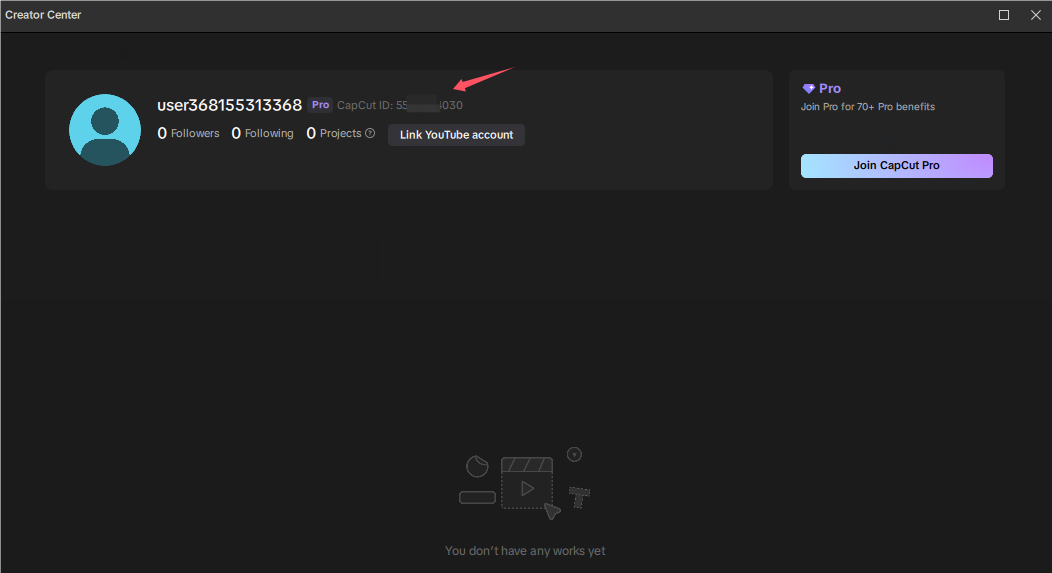 Find CapCut ID on CapCut PC