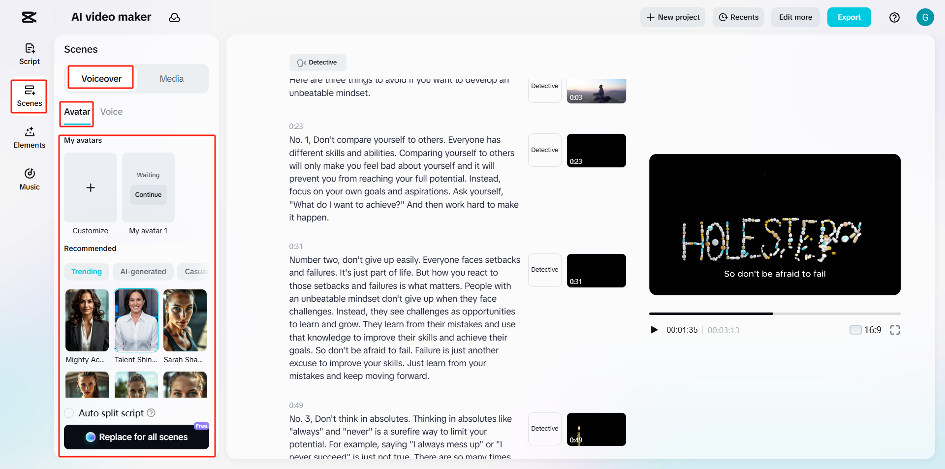 Sélectionner un avatar