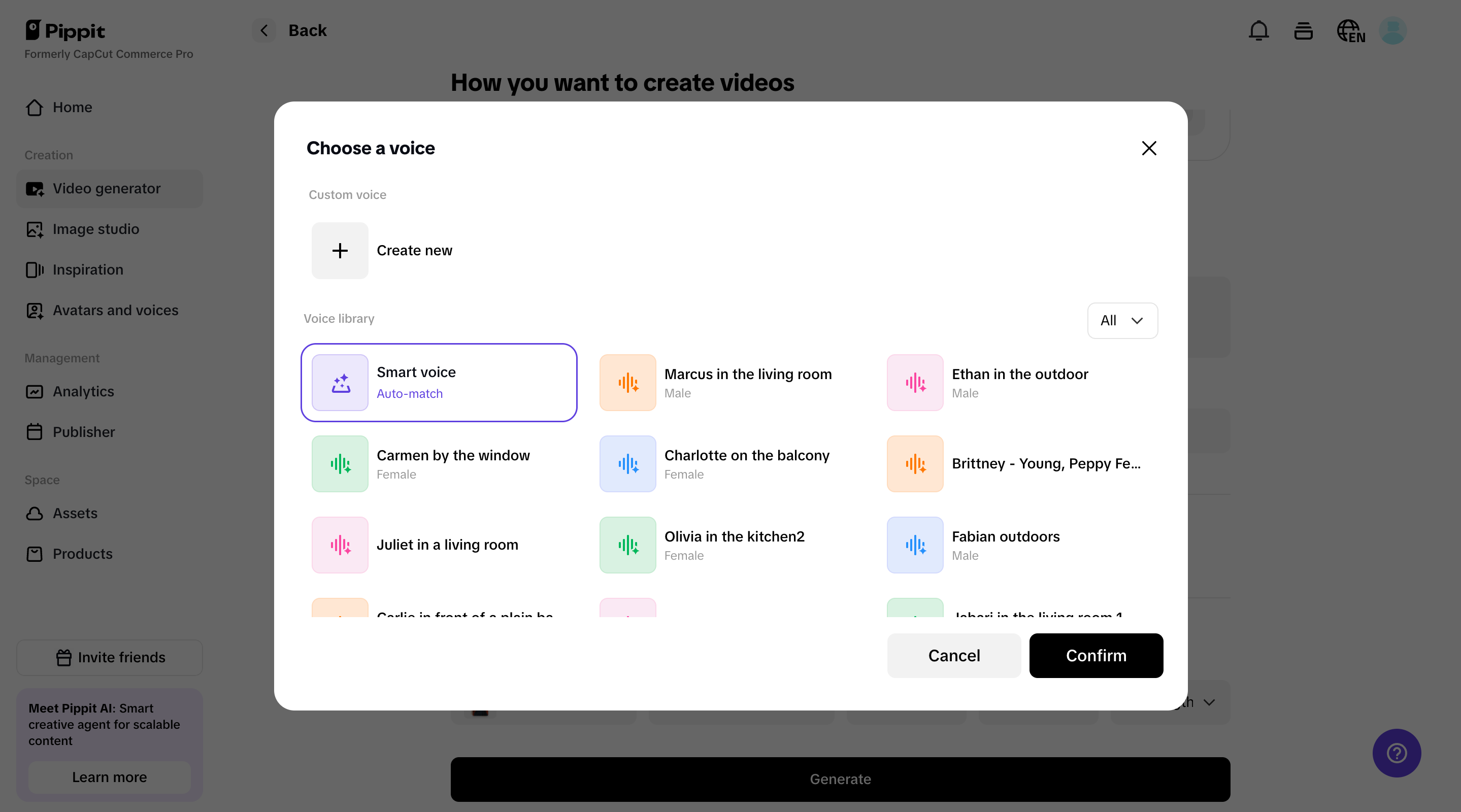 Instant voice change with one click