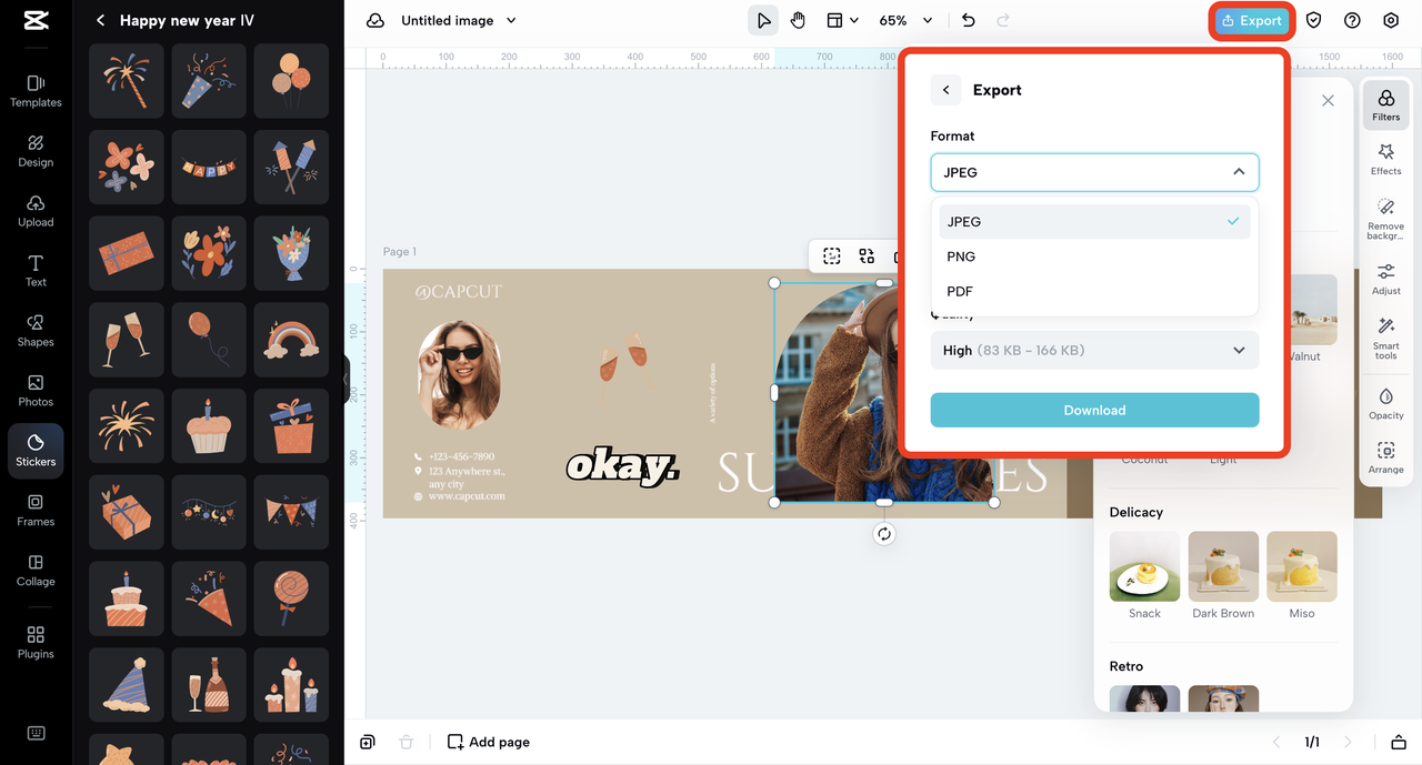 easy export options