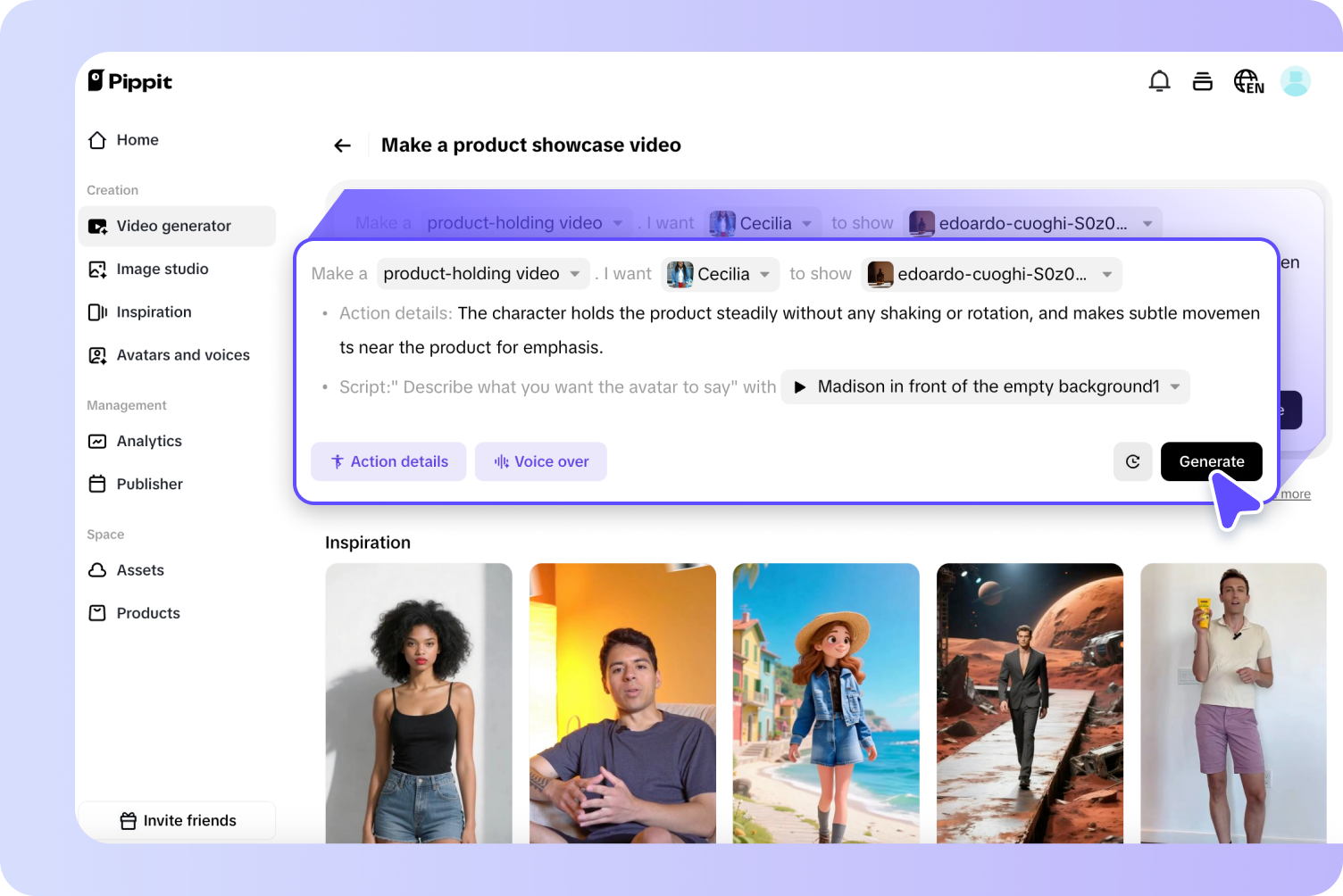 Enter details to generate