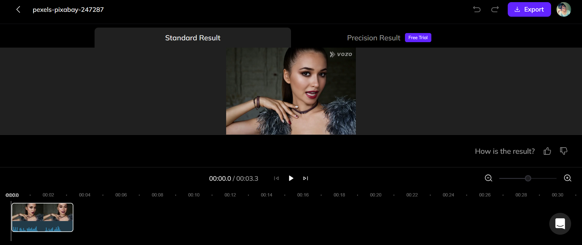 Use Vozo IA para animar com imagens