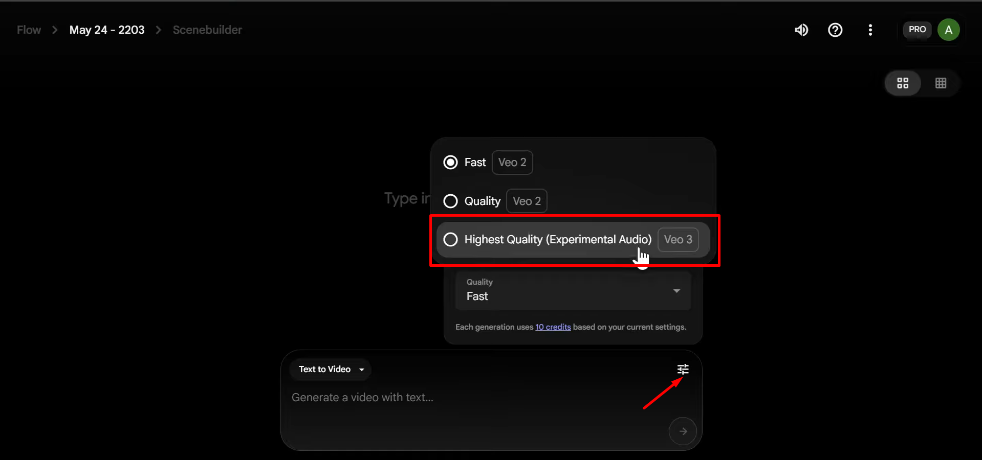 Adjusting quality settings for Veo 3