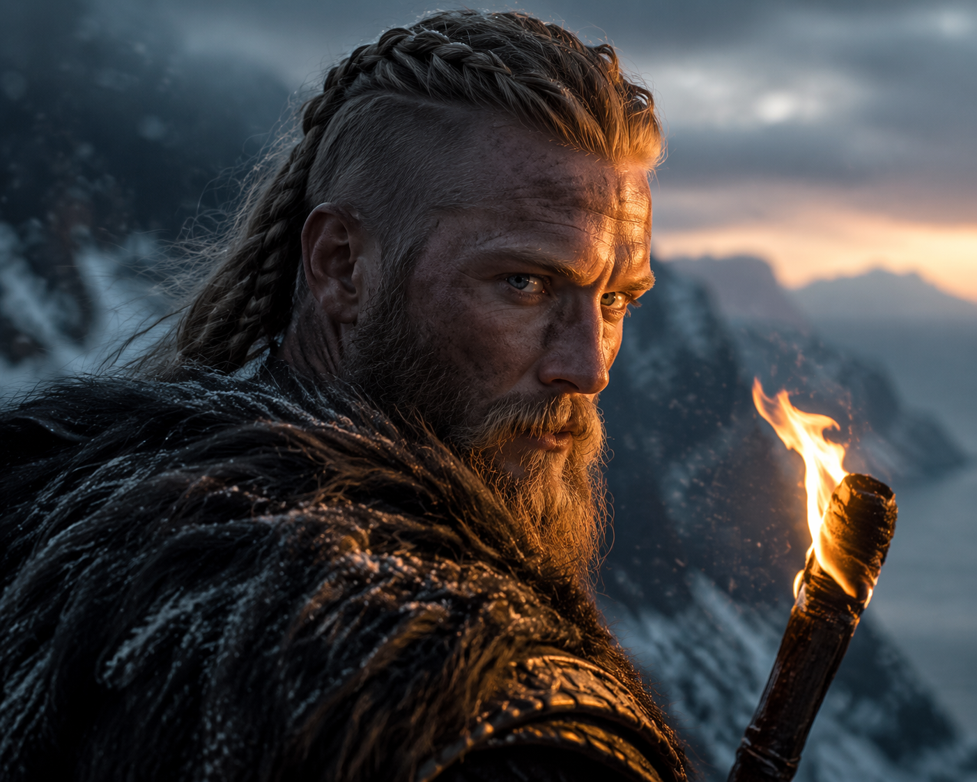 Dreamina AI Viking generatore di ritratti esempio di prompt video 1: Storm-Cliff Viking