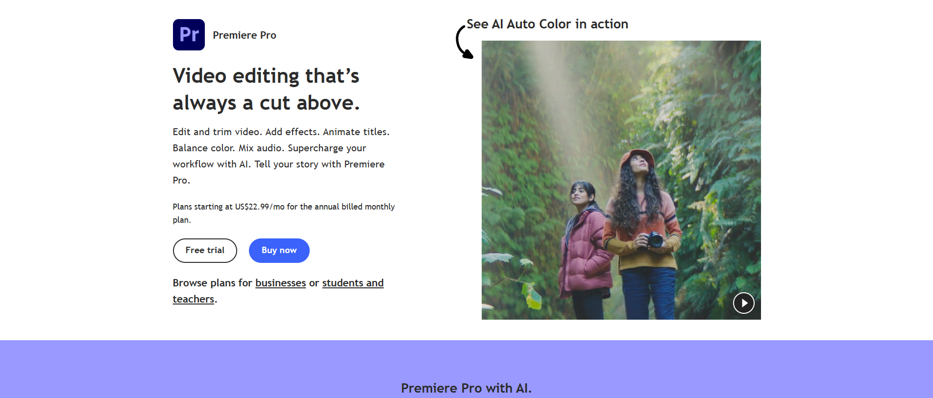 Adobe Premiere Pro's official website