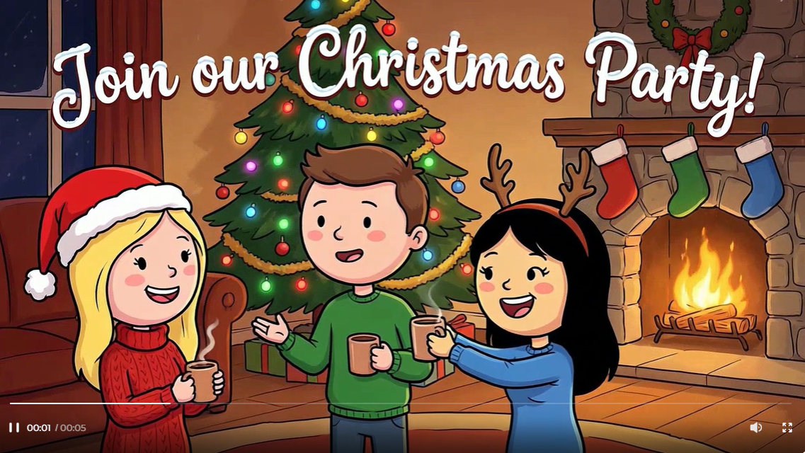 Christmas party video invitation
