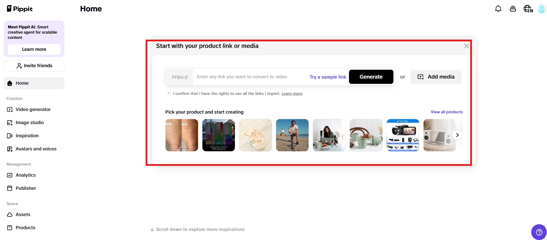 Generazione video con un clic