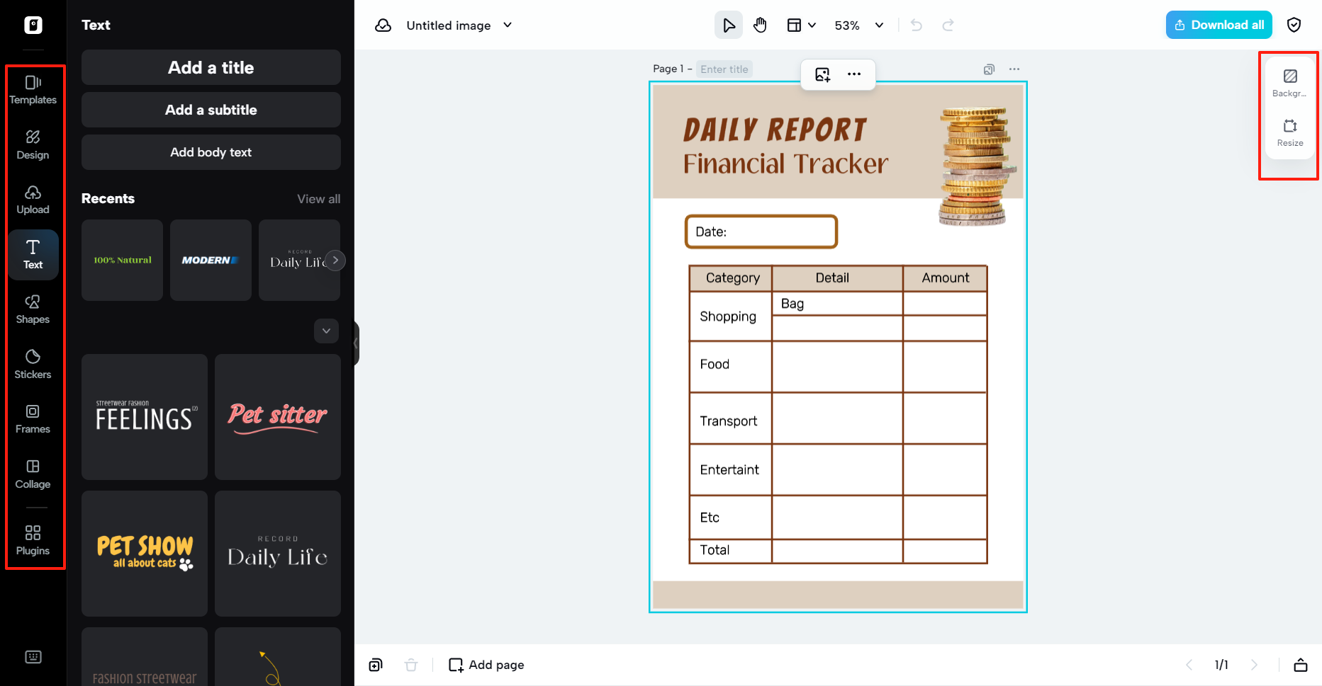 Customize and edit your report