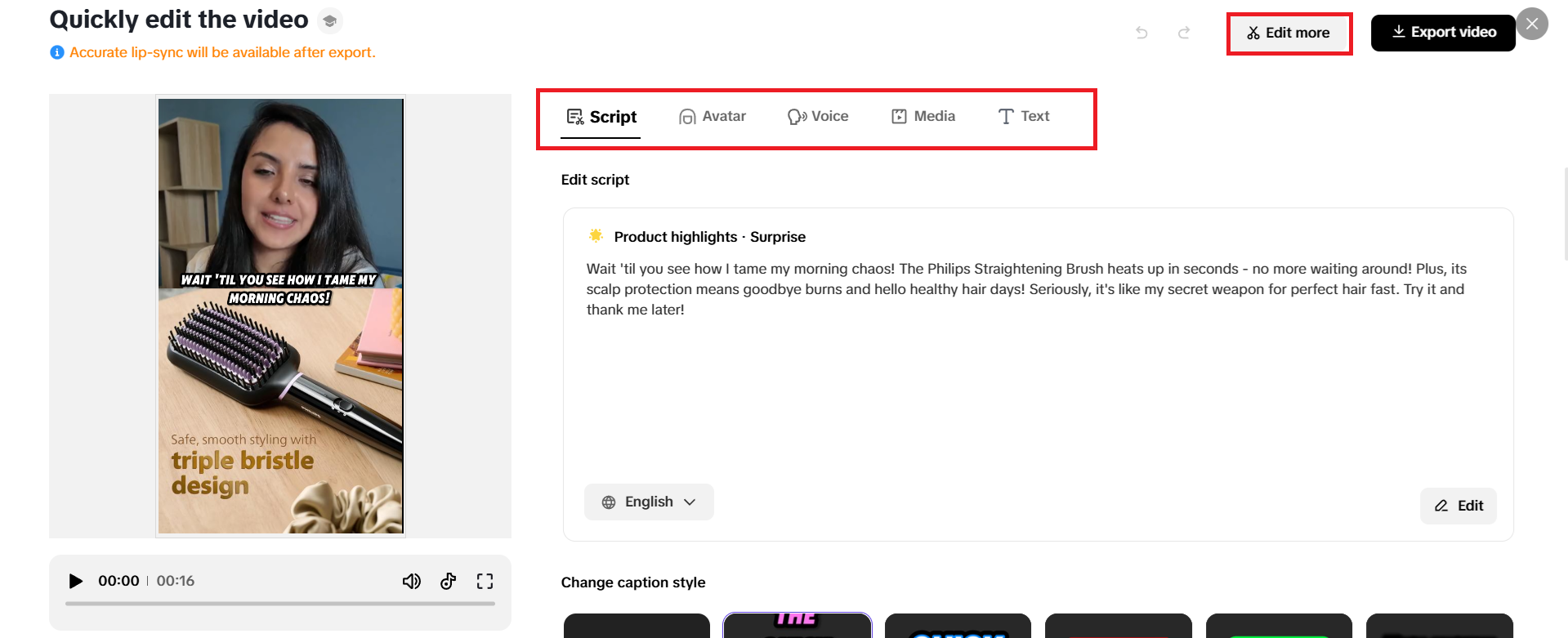 Mabilis na window ng pag-edit