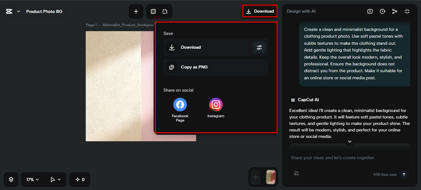 Exporting the media from the CapCut desktop video editor