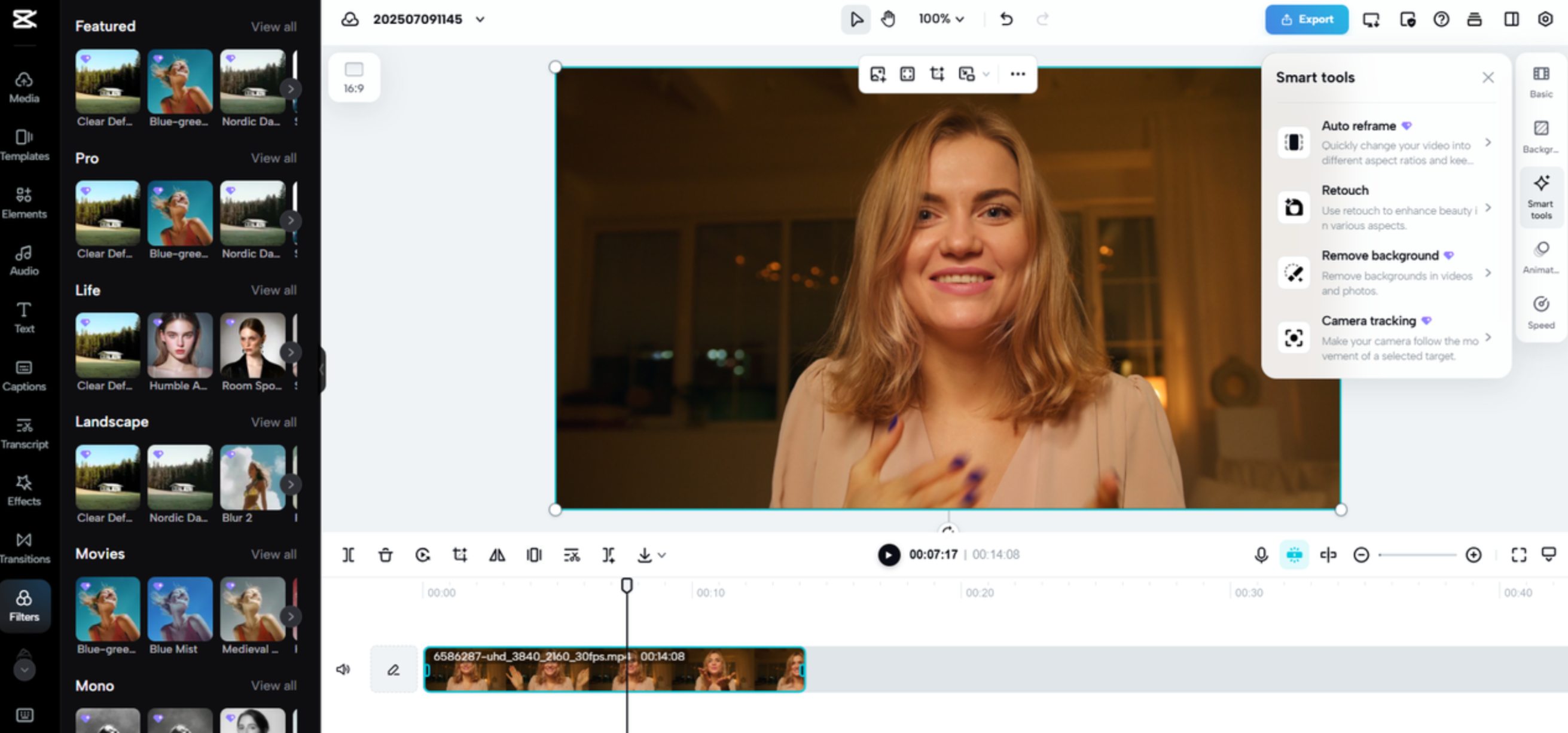 Interface do CapCut Web - a melhor ferramenta para editar vlogs