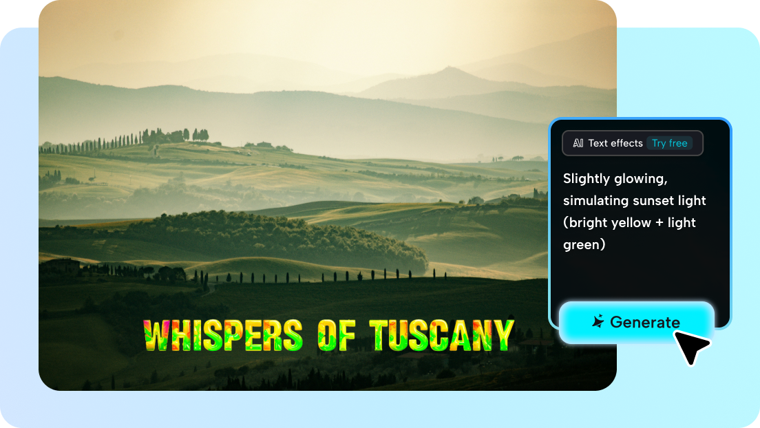 create text effect from prompts