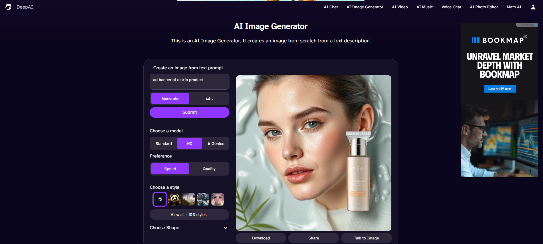 Bright AI-made ad banner