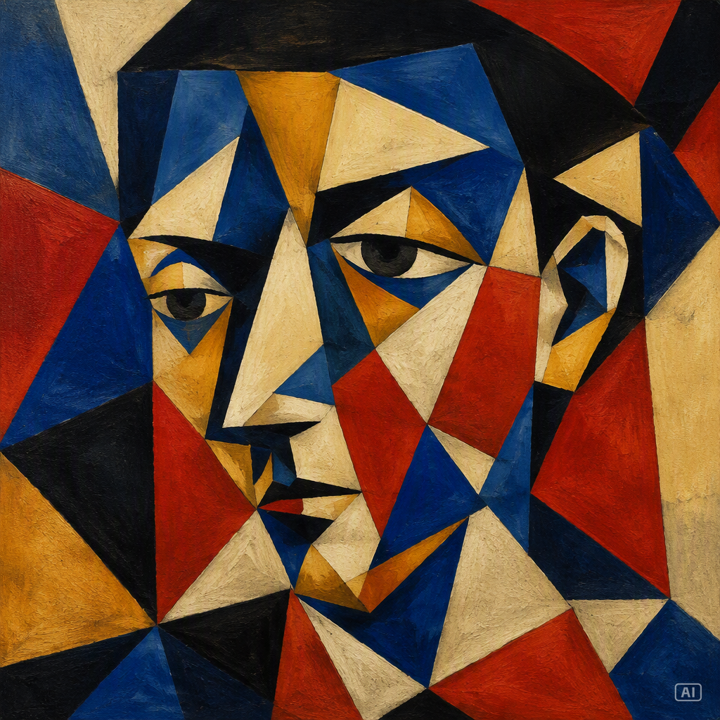 Picasso-style cubist portrait image generated by Pippit