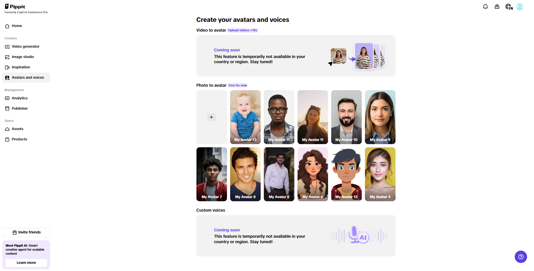 Avatars for personalized content