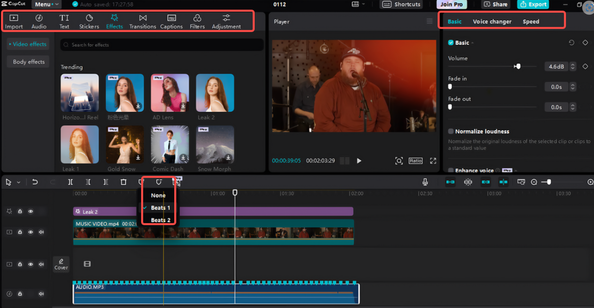 ตัดต่อมิวสิควิดีโอในCapCut