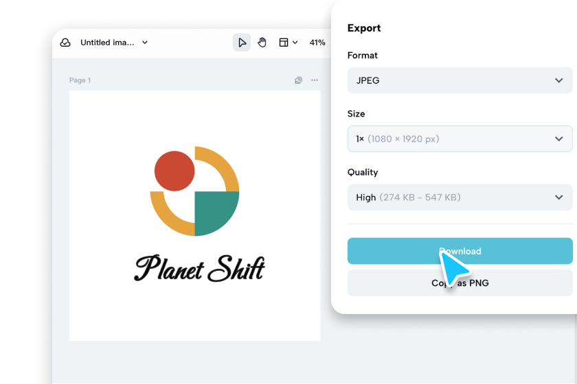 Save, export, and share your monogram
