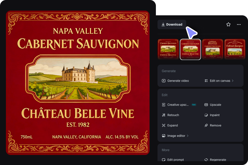 Step 3: Download your wine label