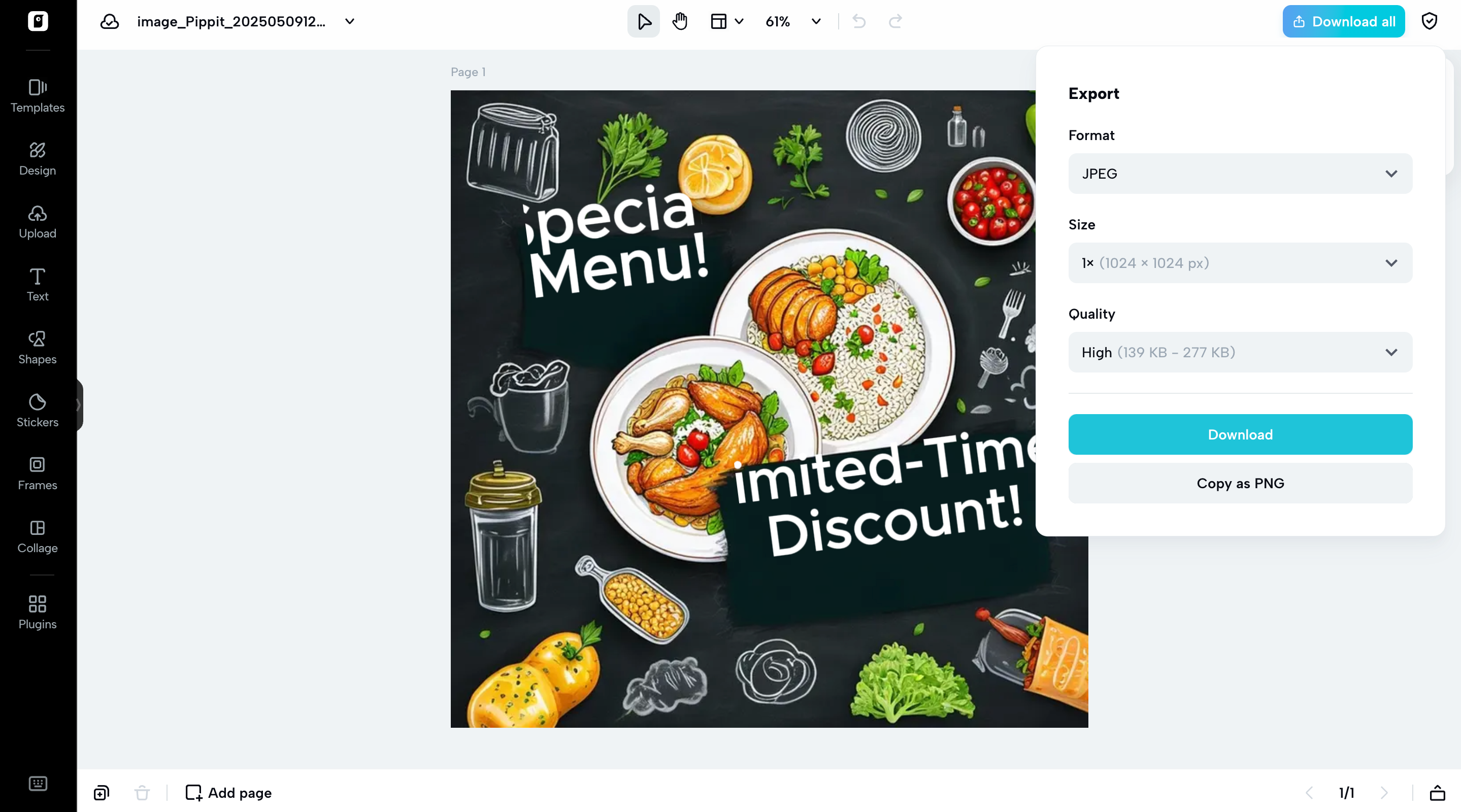 Export and share