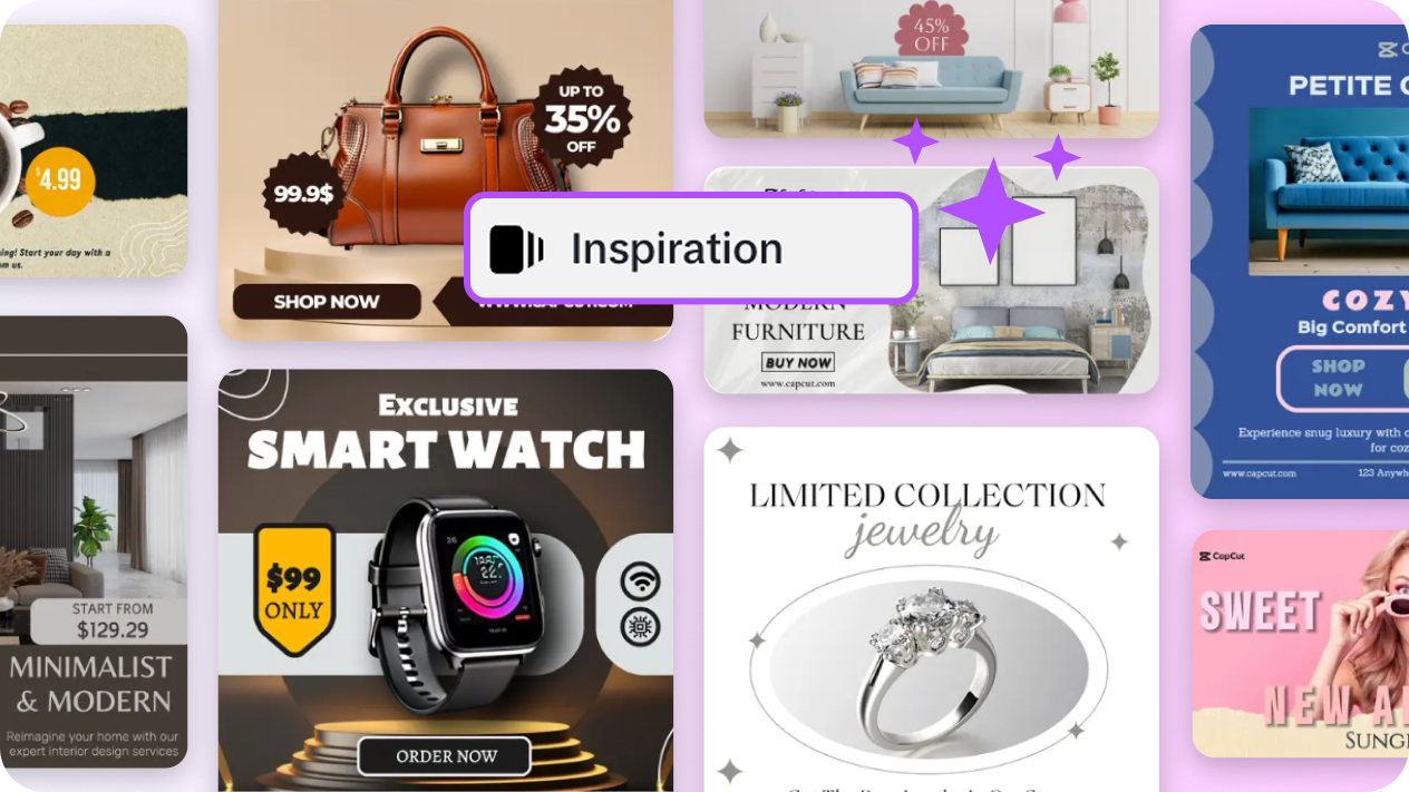 Diverse Facebook ad templates for creative ideas
