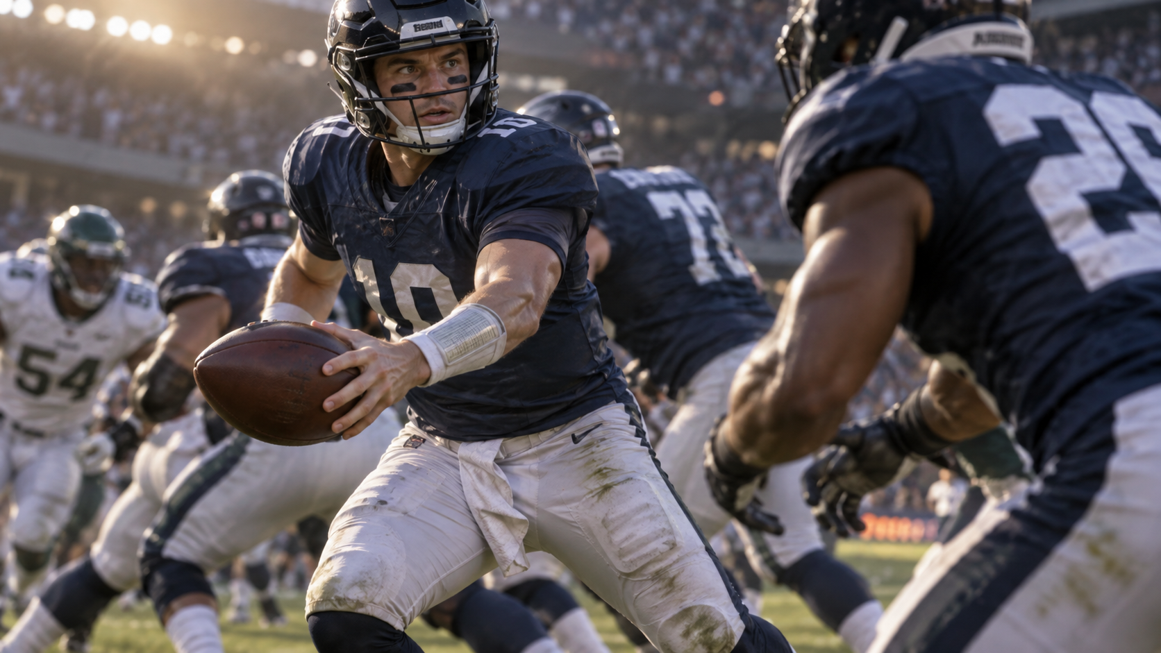 Football sports song prompt image — Passing drill momentum