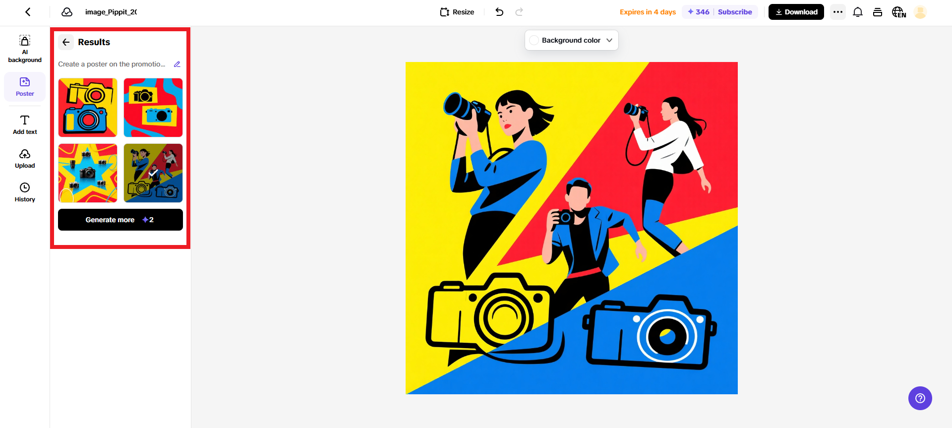 Select your generated poster