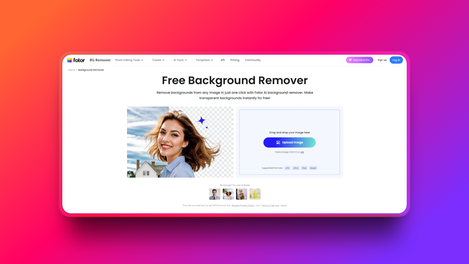 Fotor's remove background feature