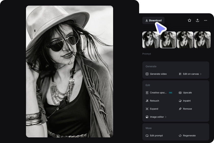  Refine and download your grayscale photo