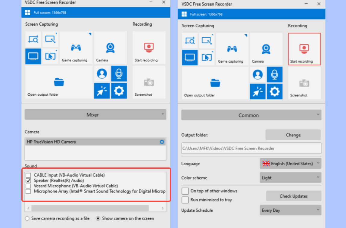 Verwenden Sie den VSDC Free Screen Recorder