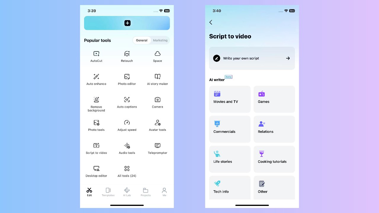 Access Script to video tool