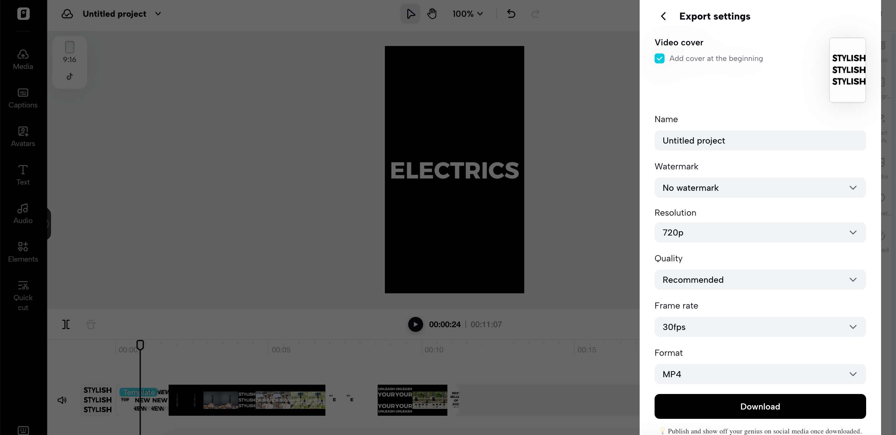 High-quality export options