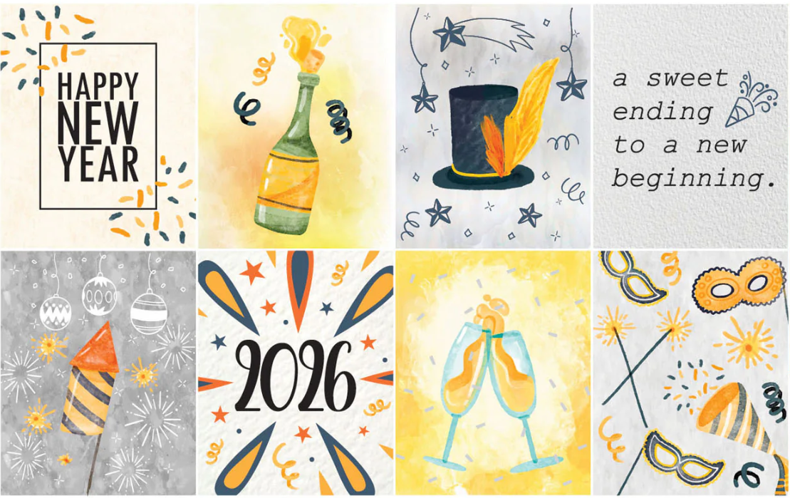 What is a Happy New Year sticker