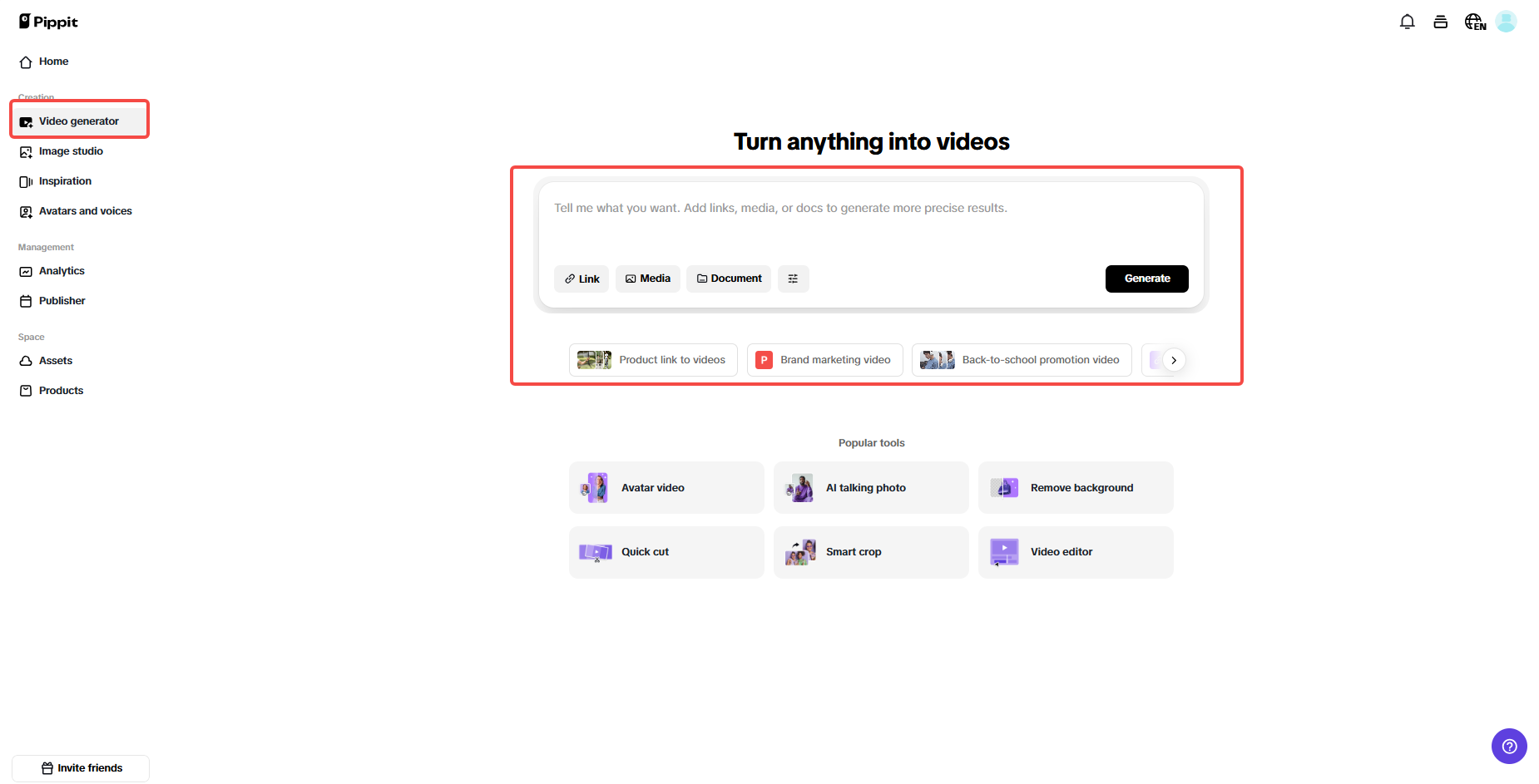 Enter product link or media