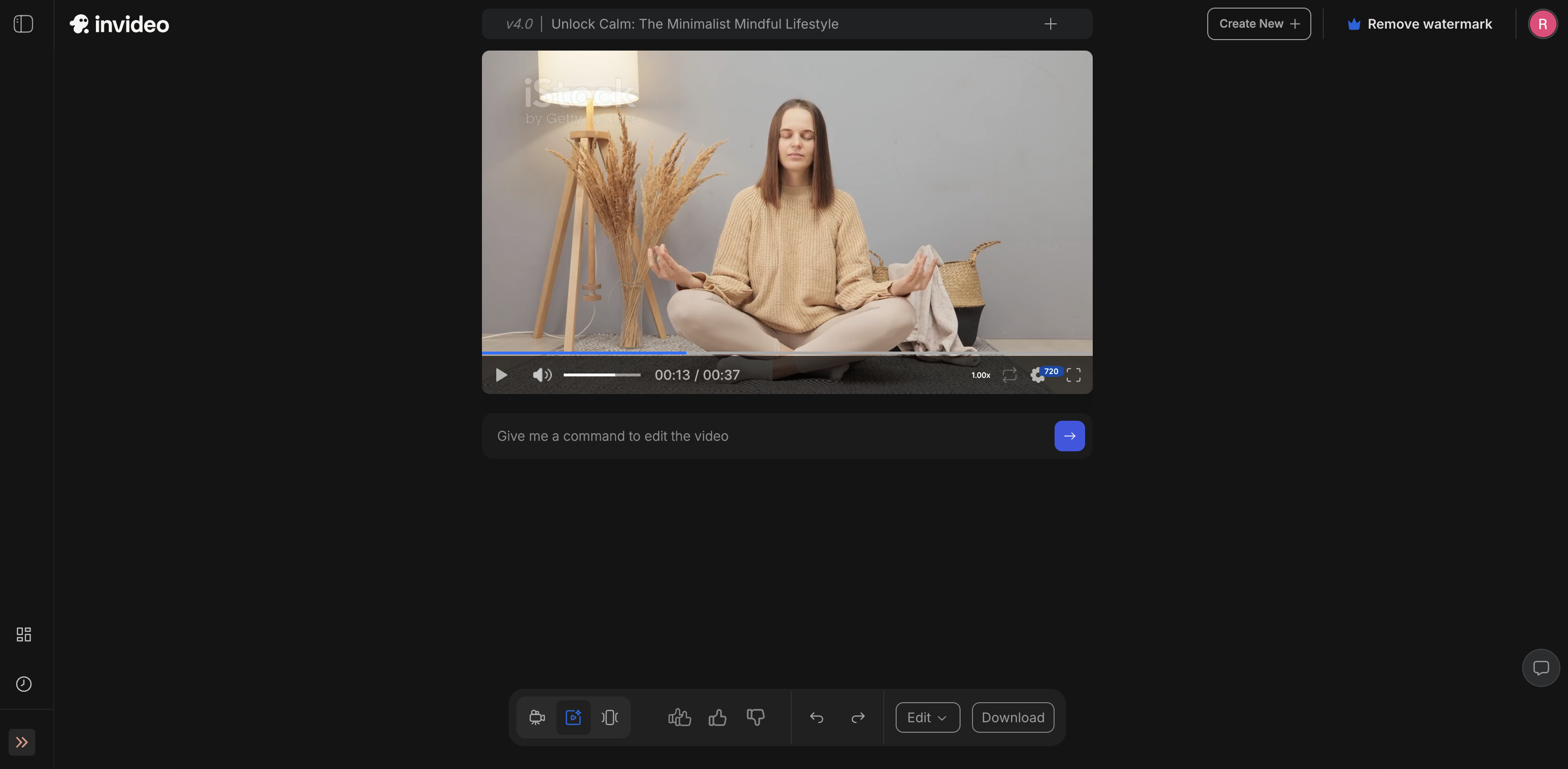 InVideo AI interface
