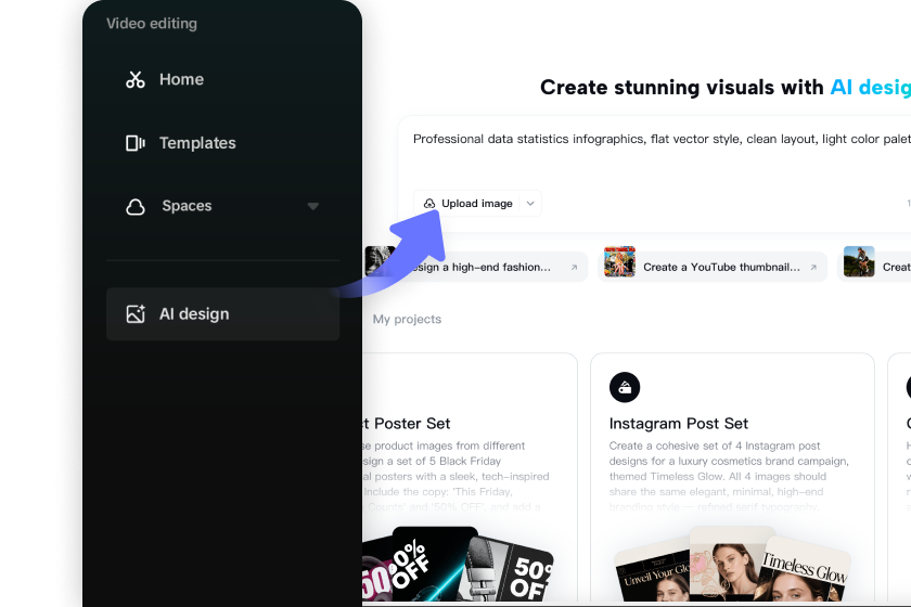 Enter a text prompt to CapCut AI for infographic design