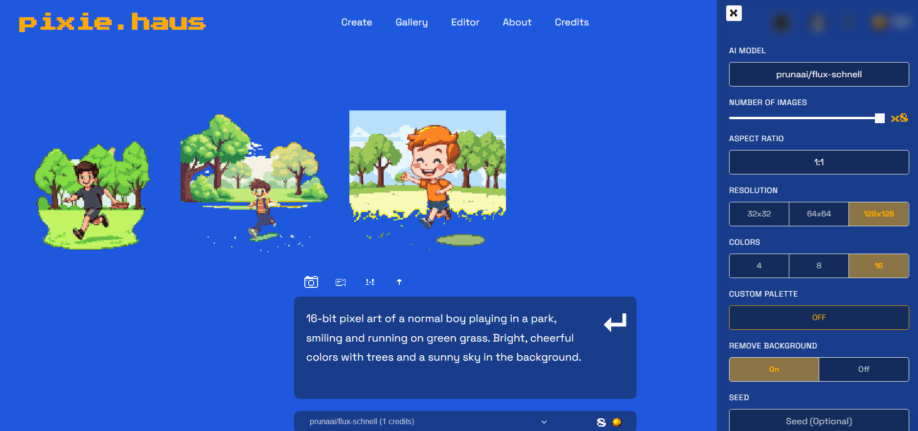 Pixie.haus pixel art interface