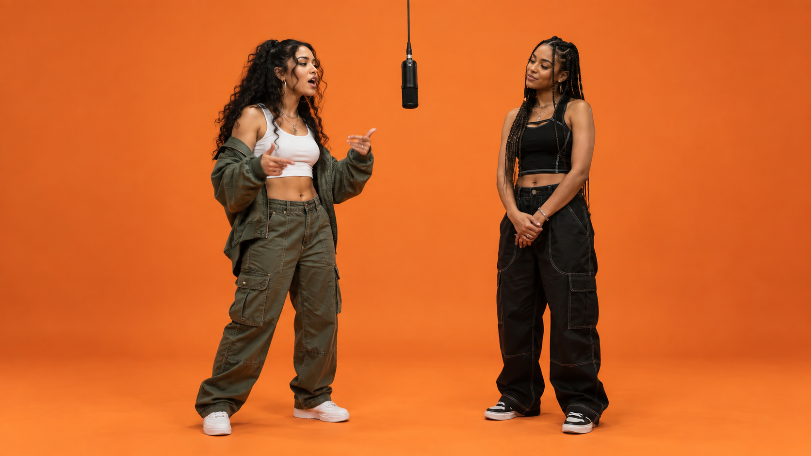 Streetwear Best-Friend Duo example for the Hotel Lobby AI video trend