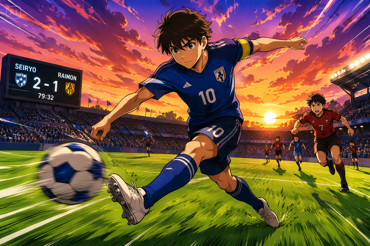 AI anime soccer poster prompt