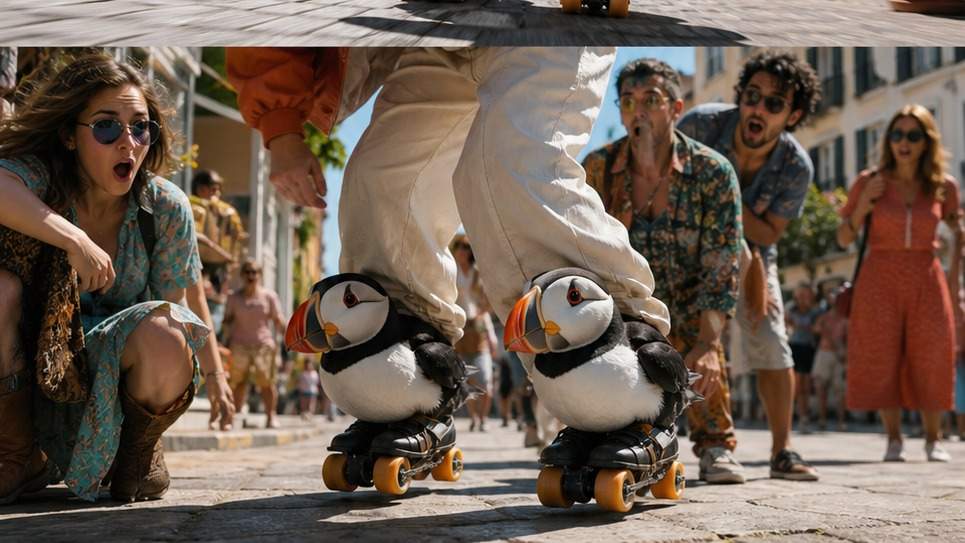 Puffin Ride AI Video Effect detail reveal example