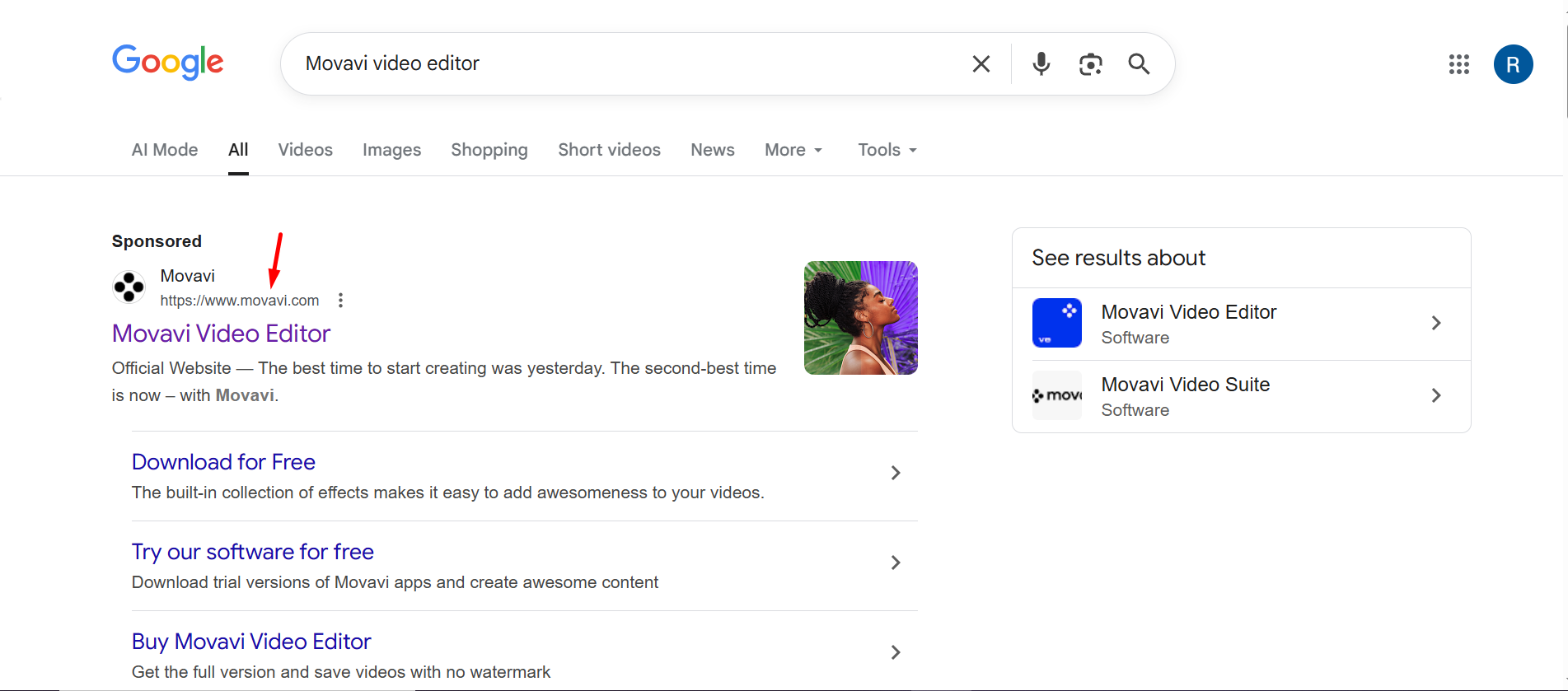 Посещение официального сайта Movavi Video Editor