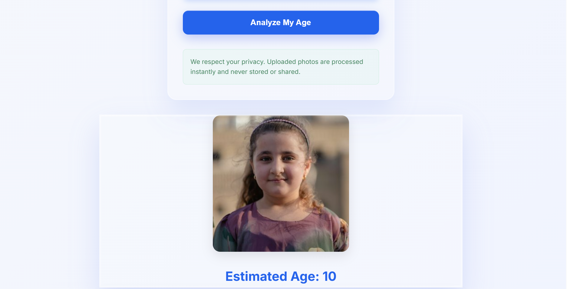 Predicción de edad de FaceAge.ai