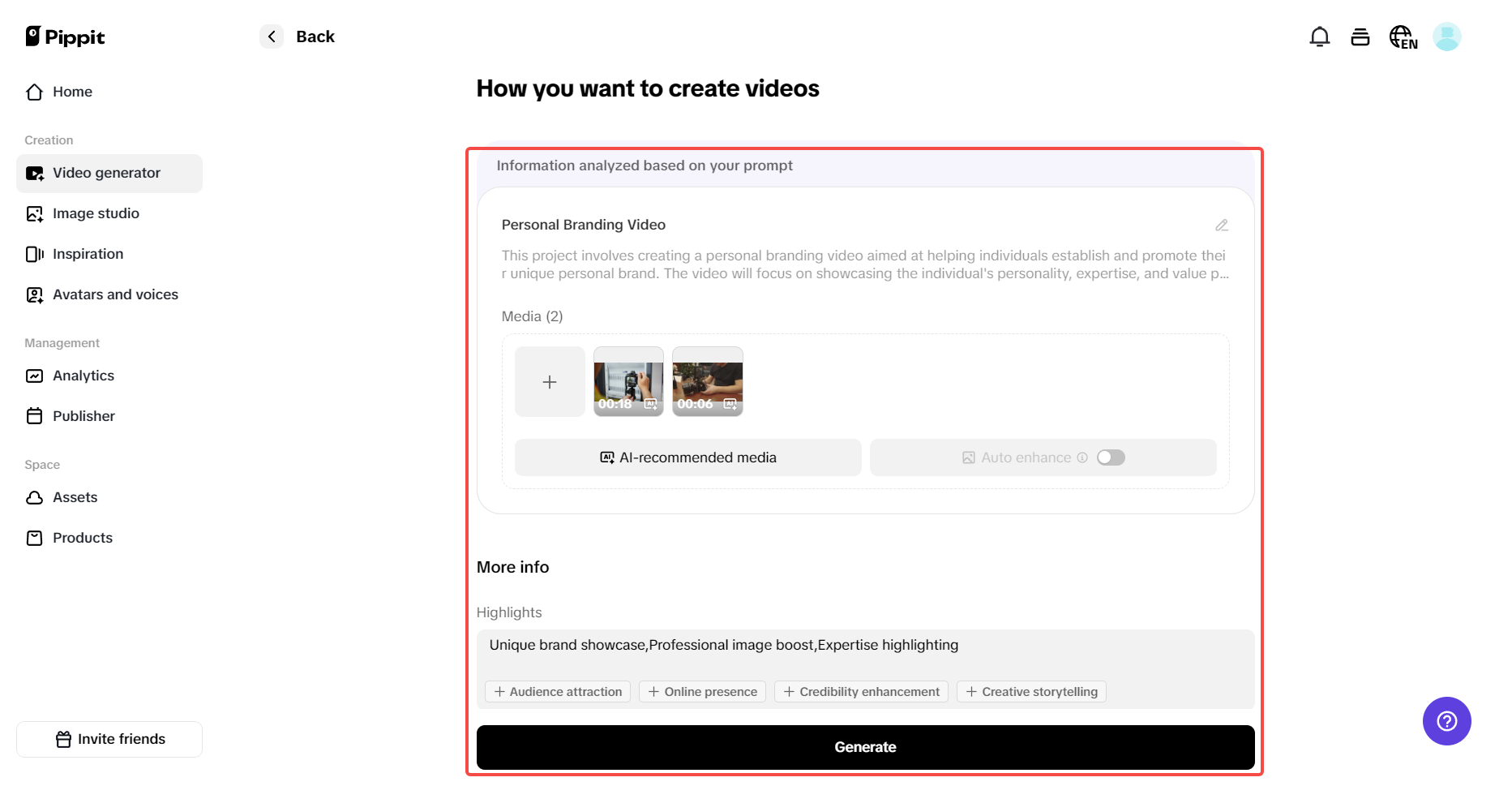 Gumawa ng iyong video.